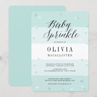 Invitación de Baby Shower Niño con Rayas Aqua y Co