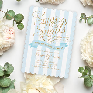 Invitación de Baby Shower Niño de Snips y Caracole