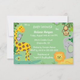 Invitación de Baby Shower Niño o Niña Jungle Babie