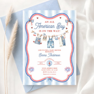 Invitación de Baby Shower Niño Todo Americano