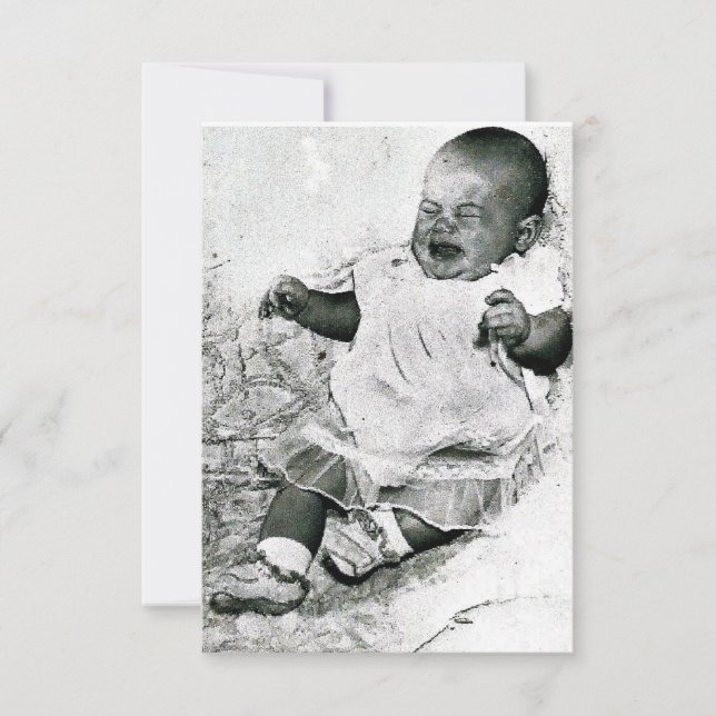 Invitación de Baby Shower "no se permite llanto" (Anverso)