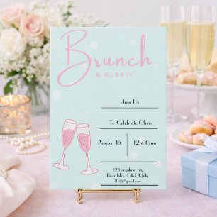 invitación de baby shower nupcial rosa y azul bebé