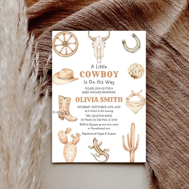 Invitación de Baby Shower occidental de un niñito  (Subido por el creador)