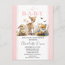 Invitación de Baby Shower Oh Baby Animales del Bos
