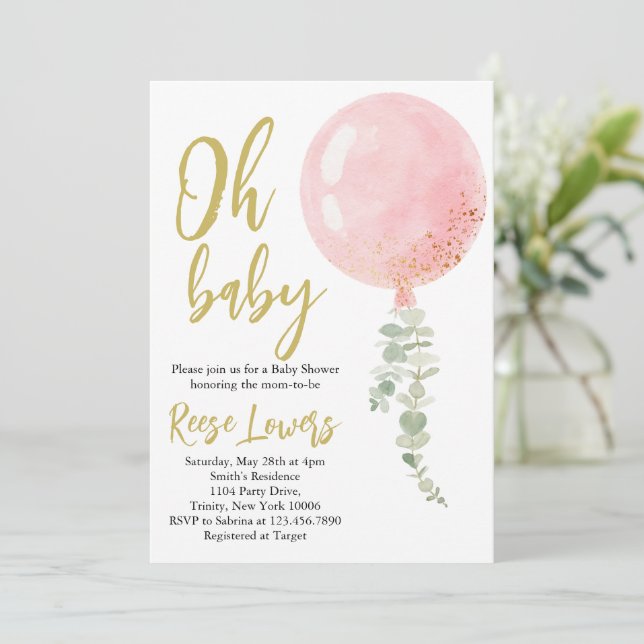 Invitación de Baby Shower Oh Baby Baby (Anverso de pie)