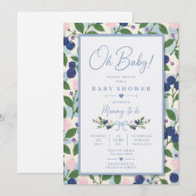 Invitación de Baby Shower Oh Baby Blueberry Baby