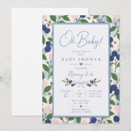 Invitación de Baby Shower Oh Baby Blueberry Baby