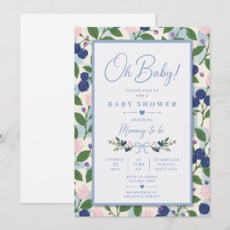 Invitación de Baby Shower Oh Baby Blueberry Baby