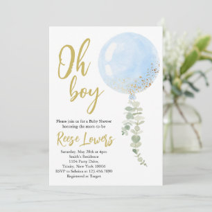 Invitación de Baby Shower Oh Boy