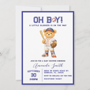 Invitación de Baby Shower Oh Boy ALL STAR SPORT