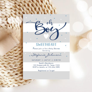 Invitación de baby shower Oh Boy Baby