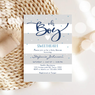 Invitación de baby shower Oh Boy Baby