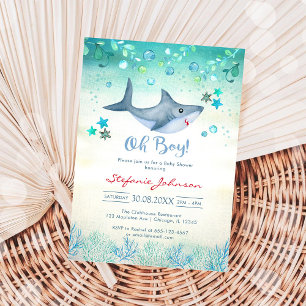 Invitación de baby shower Oh Boy Baby