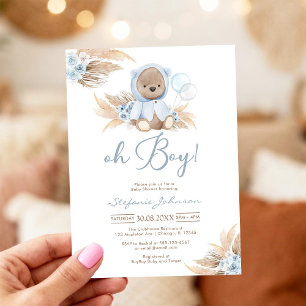 Invitación de baby shower Oh Boy Baby