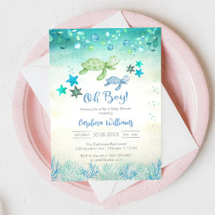 Invitación de Baby Shower Oh Boy Baby