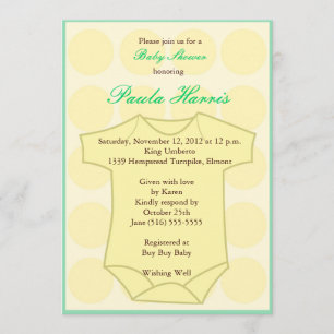 Invitación de Baby Shower Onesy