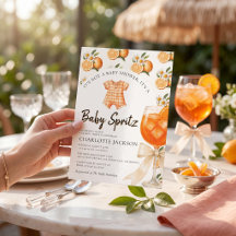 Invitación de Baby Shower Orange Citrus Baby Sprit