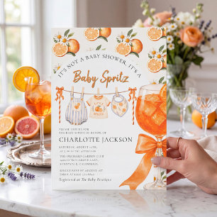 Invitación de Baby Shower Orange Citrus Baby Sprit
