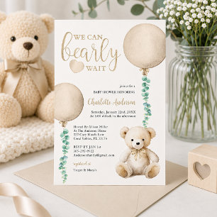 Invitación de Baby Shower 'Oso Pardo Casi Esperand