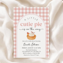 Invitación de Baby Shower Otoñal Tarta Pequeña Ros