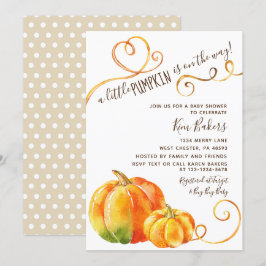 Invitación de Baby Shower otoño a la calabaza pequ