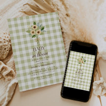 Invitación de Baby Shower Otoño Bebé en Flor Gingh