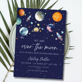 Invitación de Baby Shower Over The Moon, Tema Espa