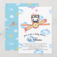 Invitación de Baby Shower Panda Piloto