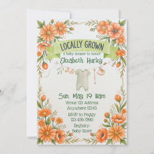 Invitación de Baby Shower Paquete de Flores Cultiv