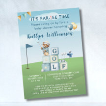 Invitación de Baby Shower Par-Tee Golf Blue Boy