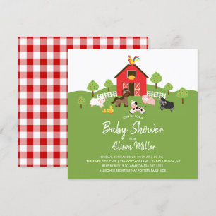Invitación de Baby Shower para animales de granja