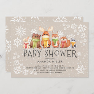 Invitación de Baby Shower para animales de la zona