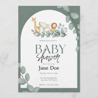 Invitación de Baby Shower para Animalito