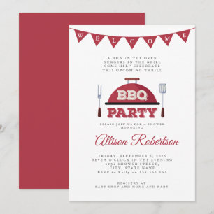 Invitación de Baby Shower para barbacoa al aire li