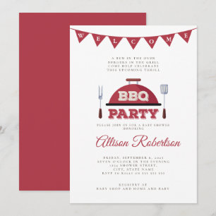 Invitación de Baby Shower para barbacoa al aire li