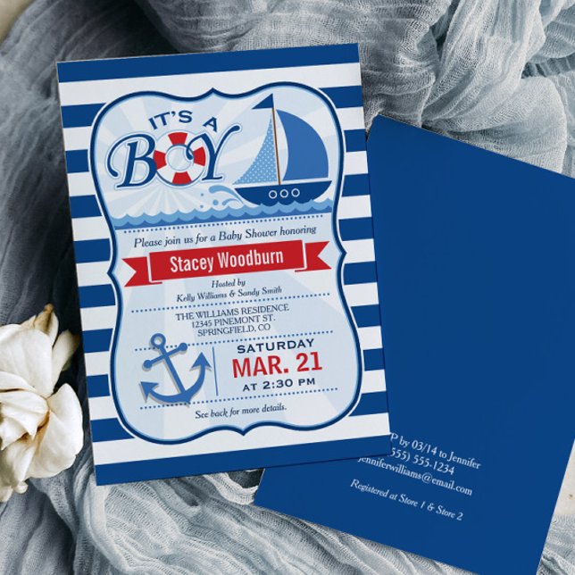 Invitación de Baby Shower para barcos náuticos (Subido por el creador)