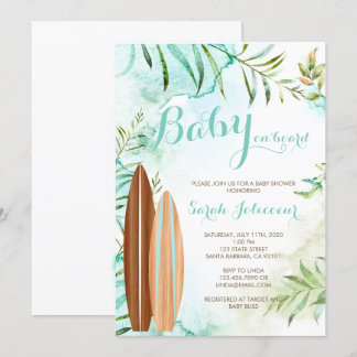 Invitación de Baby Shower para bebé a bordo