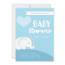 Invitación de Baby Shower para bebé elefante