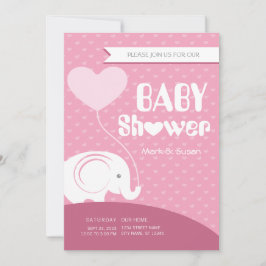 Invitación de Baby Shower para bebé elefante