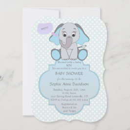 Invitación de Baby Shower para bebé elefante bebé 