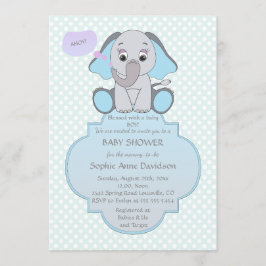 Invitación de Baby Shower para bebé elefante bebé