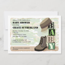 Invitación de baby shower para bebé militar