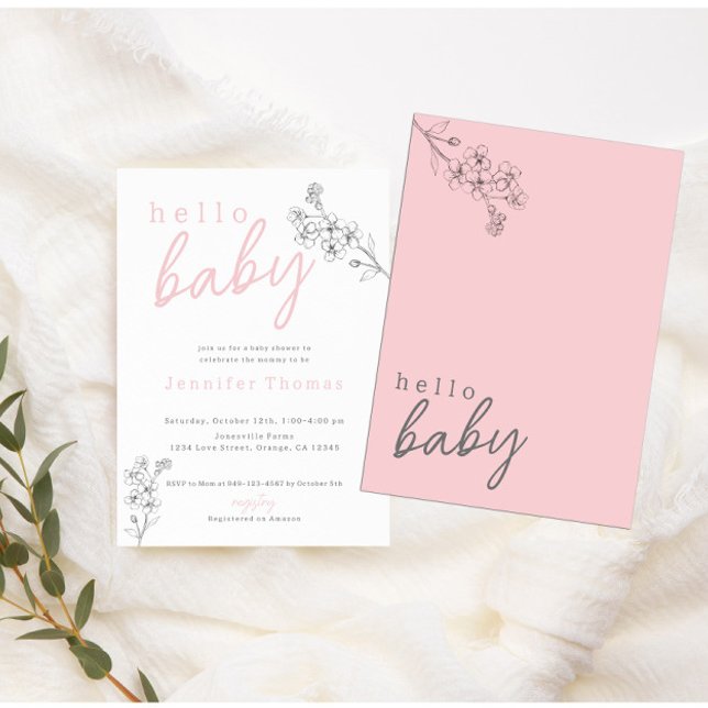 Invitación de Baby Shower para bebé rosado (Subido por el creador)