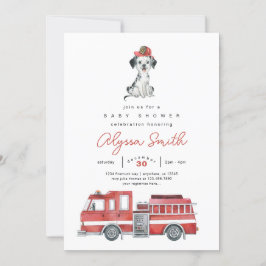 Invitación de Baby Shower para bomberos