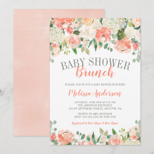 Invitación de Baby Shower para Brunch de flores de