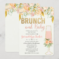 Invitación de baby shower para Brunch y Burbujas