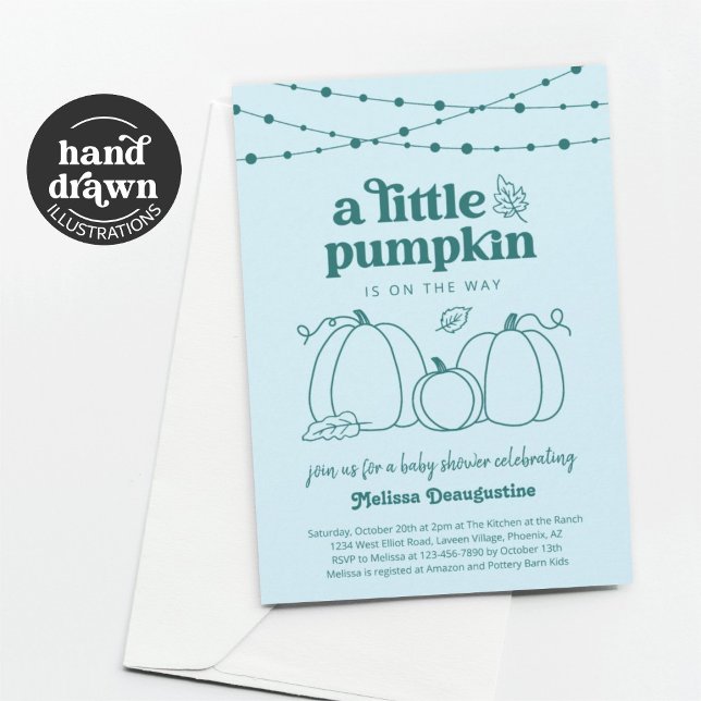Invitación de Baby Shower para calabaza azul para  (Subido por el creador)