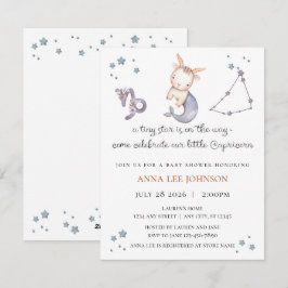 Invitación de Baby Shower para Capricornio Zodiac