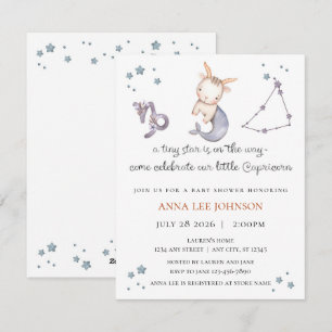 Invitación de Baby Shower para Capricornio Zodiac
