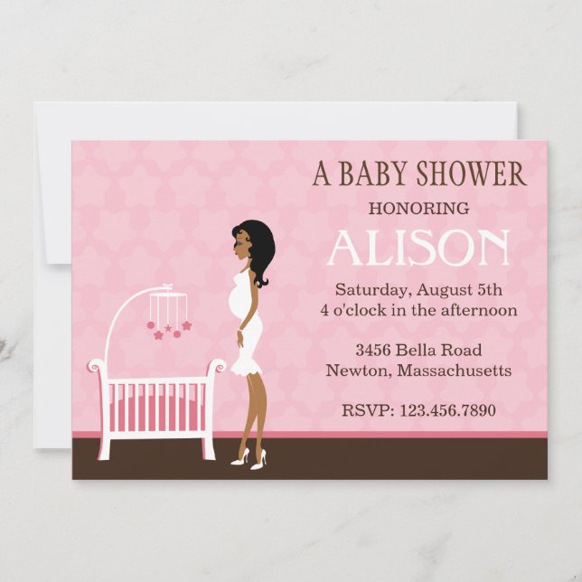 Invitación de Baby Shower para Chica (Anverso)
